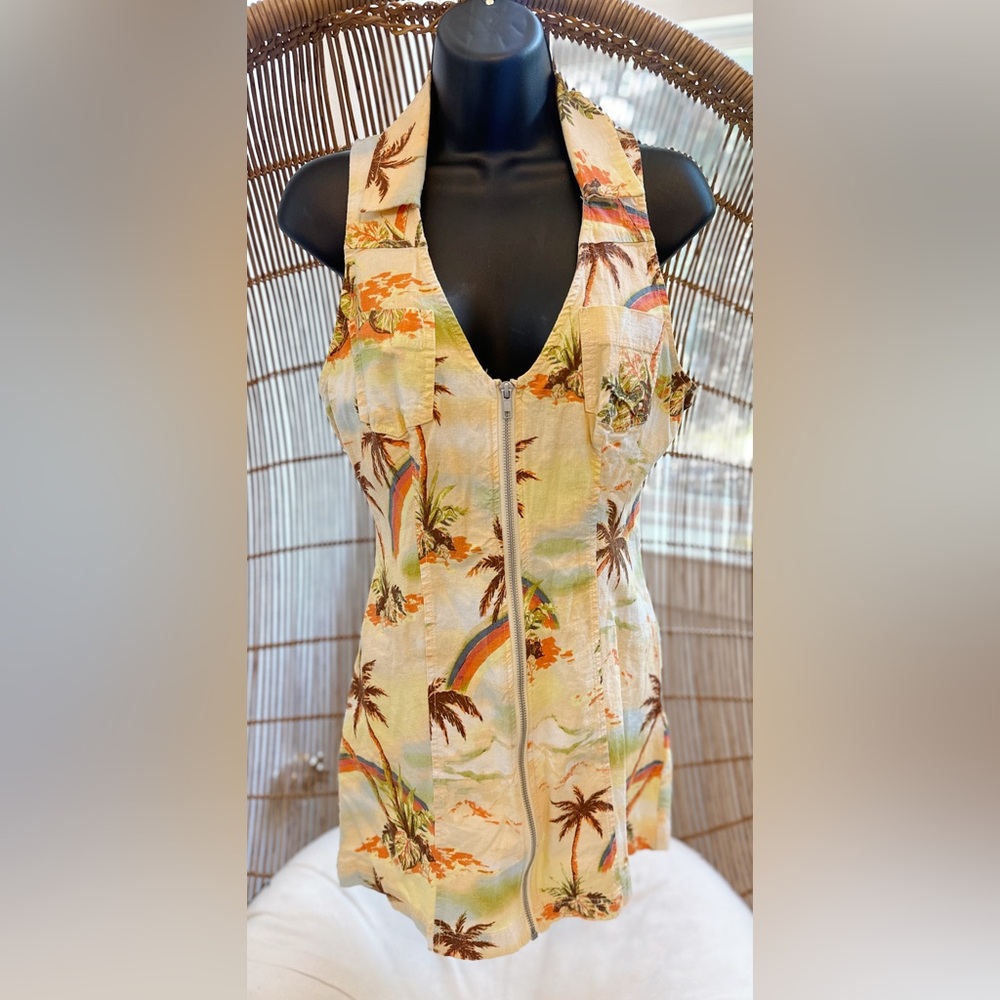 Urban Outfitters UO Freya Linen Blend Collared Mini Dress Size S-P